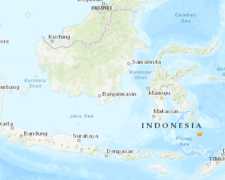 Earthquake of magnitude 6.9 strikes Banda Sea off Indonesia