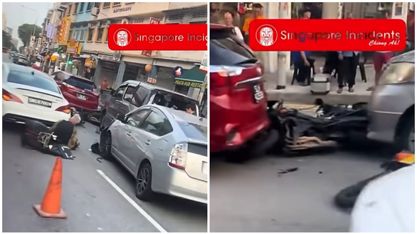 芽笼七车连环车祸 两骑士送院