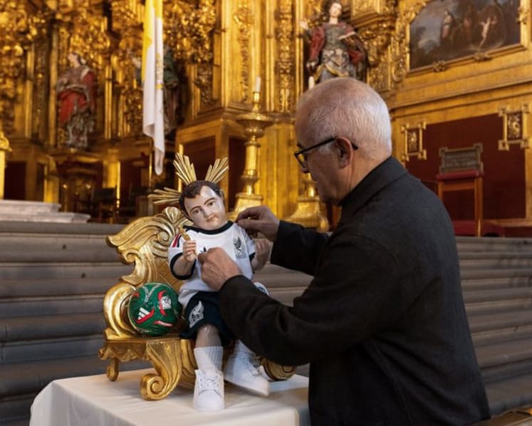 Praying for a World Cup miracle? Fans flock to baby Jesus in Mexico kit