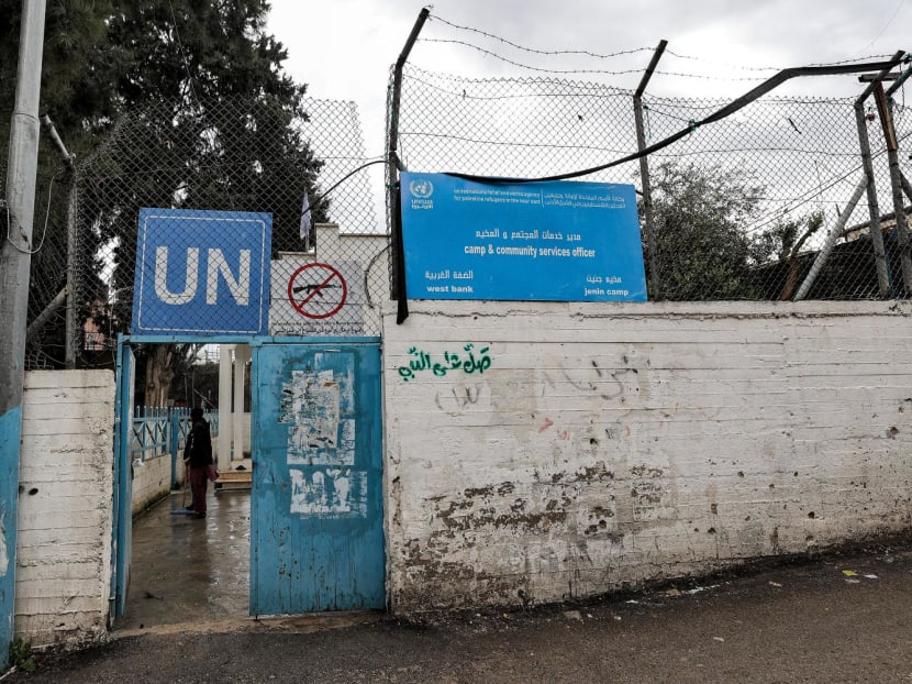 A facility of the United Nations Relief and Works Agency for Palestine Refugees in the Near East (UNRWA) is pictured in the city of Jenin in the occupied West Bank on Jan 30, 2024. 