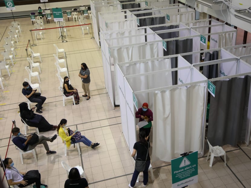 A view of the newly set up vaccination centre at Tanjong Pagar Community Club on Jan 26, 2021.
