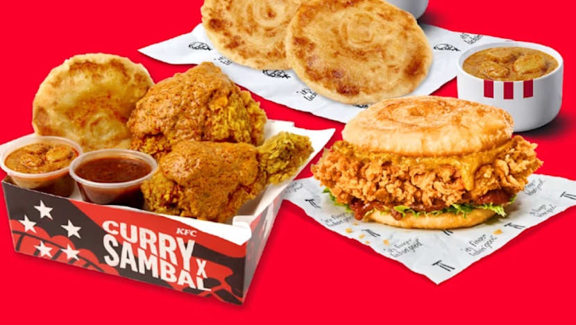 KFC SG lancar burger prata Zinger, macaroni bowl bersama kari & sambal ...