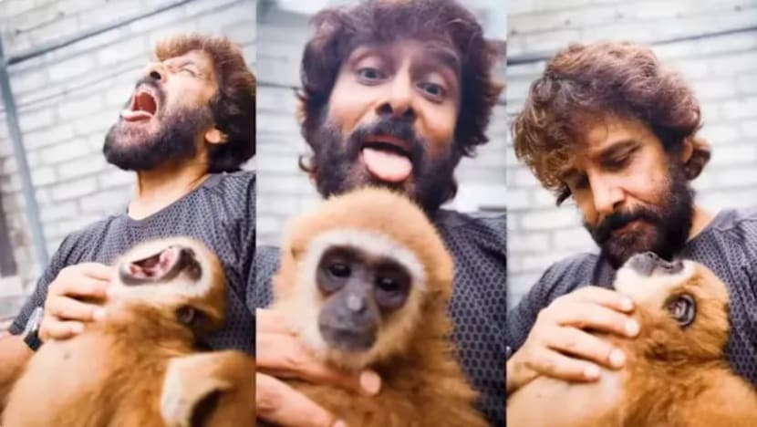 அரிய குரங்கு கடத்தல்? - சர்ச்சையை ஏற்படுத்திய நடிகர் விக்ரமின் காணொளி