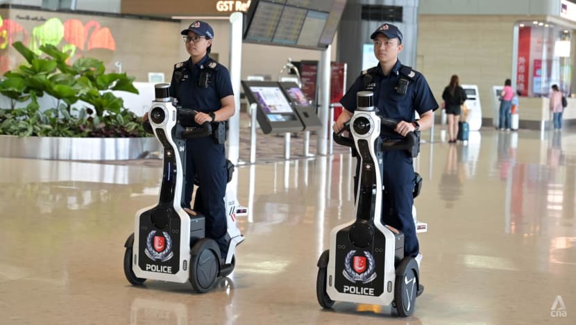 Singapore airport police trial robot that can carry out autonomous patrols and ferry officers around
