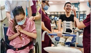 Ms Clarissa Foong (left) and Mr Marius Madsen (right) received medical treatment at the National University Hospital after they suffered blunt-force physical injuries.