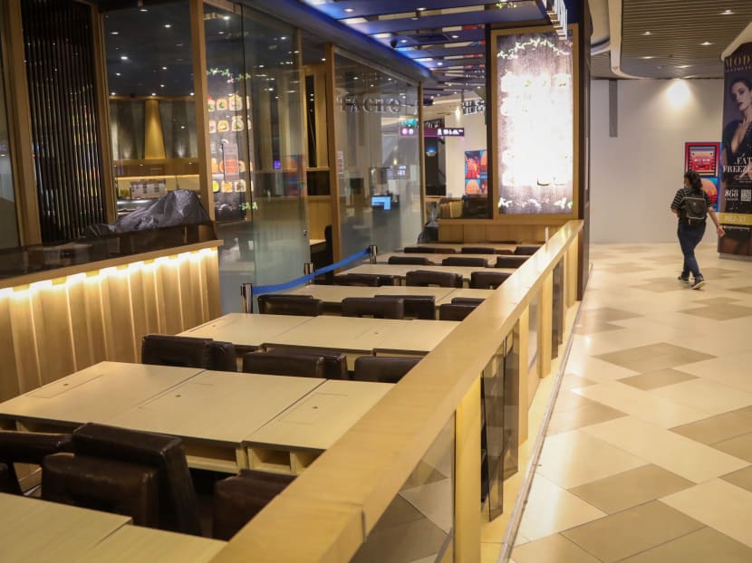 A view of a near-empty section in a mall when Singapore returned to a heightened alert phase in July 2021 due to a spike in coronavirus infections.