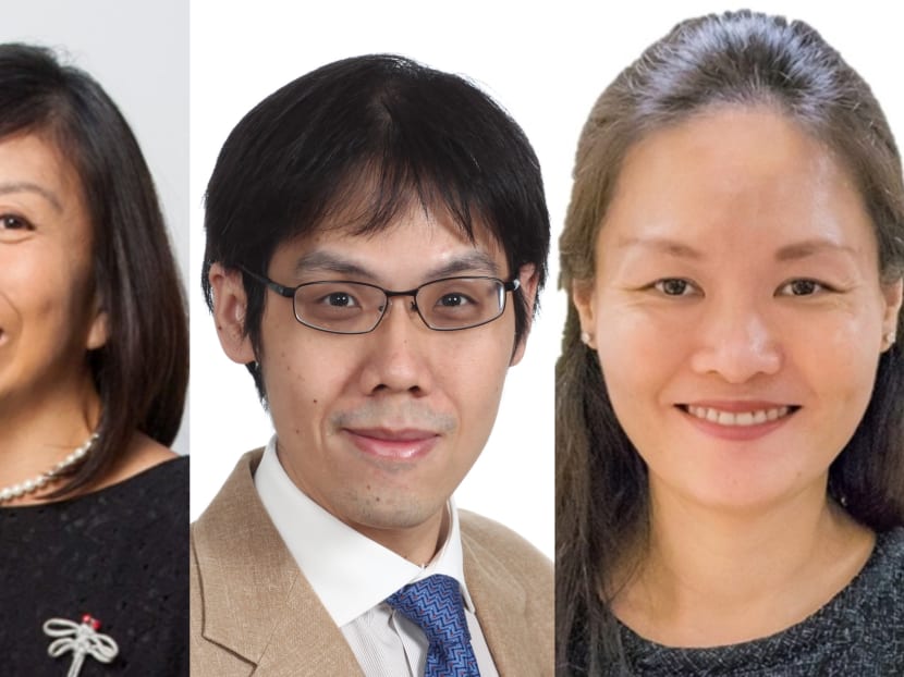 From left: Nominated Members of Parliament Anthea Ong, Walter Theseira and Irene Quay