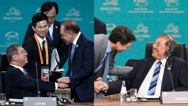 沉迷手机也不起立打招呼 石破茂APEC之行被批没礼貌