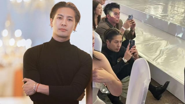 坐地板为新人拍照、亲切与宾客互动　王嘉尔出席婚宴毫无明星架子