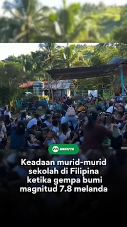 Keadaan murid-murid sekolah di Filipina ketika gempa bumi