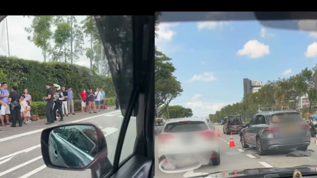 中央快速公路四车连环撞 五人送院包括一名婴儿