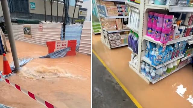 马林台地下水管漏水 附近商家惨变“小威尼斯”