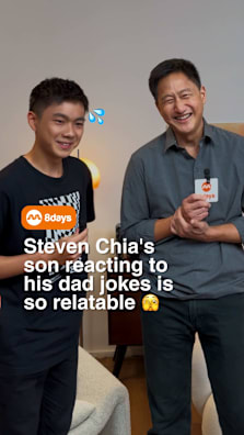It is a(p)parent that Steven Chia's son is done with the dad jokes 🙃 Catch the Talking Point host and his son Joshua on 8days chat show DNA! Available on Mediacorp Entertainment on YouTube and mewatch. Link in bio #8dayssg #8dayssgIntv #dadjokes #genalpha #stevenchia 