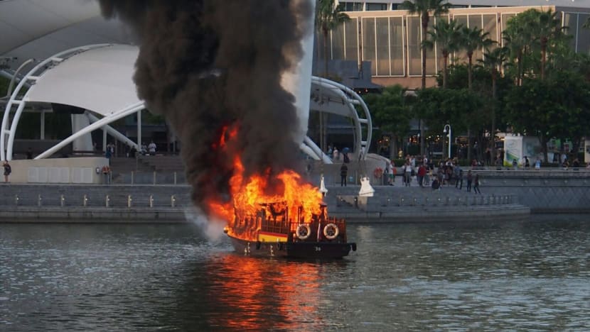 Marina Bay bumboat fire: Open verdict on death of boatman