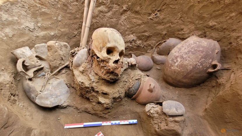 Ancient pre-Hispanic grave unearthed under residential Lima street