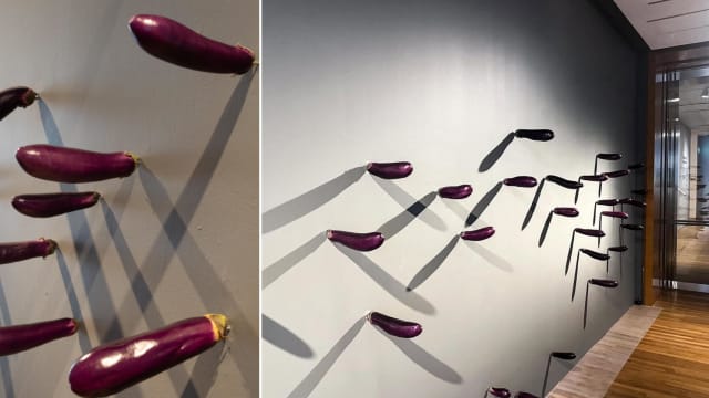 国家美术馆展出的部分茄子"不翼而飞“ 馆方吁公众尊重展品