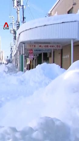 Heavy snow hits Hokkaido in Japan