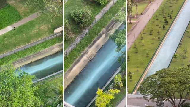 东海岸排水道水流变白 居民：还闻到刺鼻气味