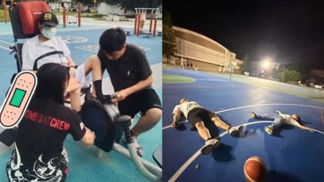 廖峻双腿细如手臂　身子虚弱，脚步运动需靠旁人