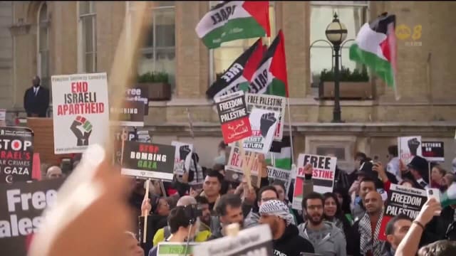 全球多地爆发亲巴勒斯坦示威 法国英国等地加强保安