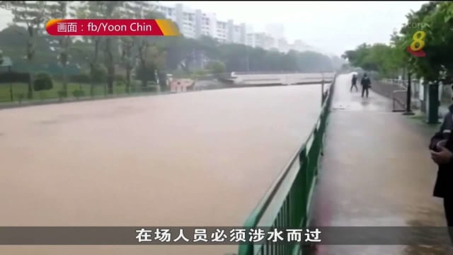 大雨致部分路段积水 乌鲁班丹水道水位高涨