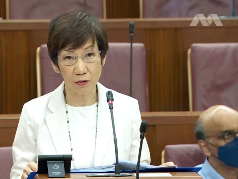 Ms Grace Fu, Minister for Sustainability and the Environment, speaking in Parliament on Jan 12, 2022. Ms Grace Fu, Minister for Sustainability and the Environment, speaking in Parliament on Jan 12, 2022.