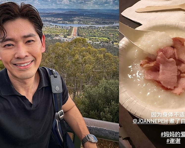 Romeo Tan falls sick filming in Australia, thanks Joanne Peh for 'playing the mother role' by cooking him porridge