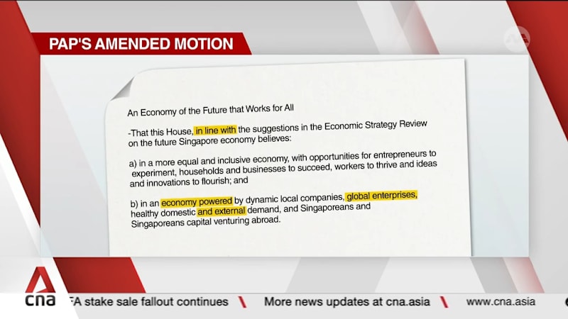 Parliament backs amended WP motion on Singapore's future economy after nine-hour debate