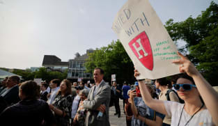 Harvard students march after Trump seeks to cut remaining contracts