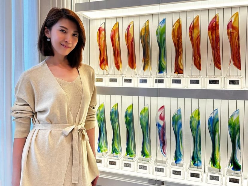 Actress Jeanette Aw recently renovated her living room and now has a display wall with her Star Awards trophies Actress Jeanette Aw recently renovated her living room and now has a display wall with her Star Awards trophies