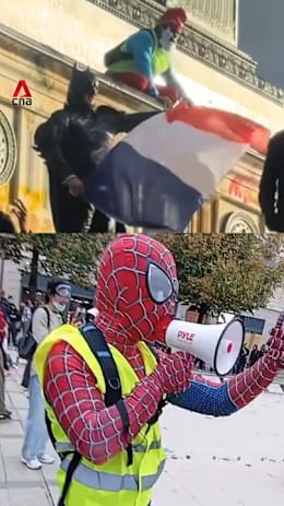 Demonstrators turn up as iconic characters at French protests