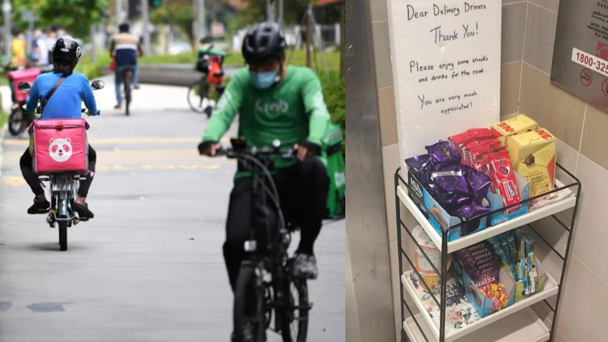Someone Put A Snack Cart For Delivery Drivers At HDB Lift Lobby; Sparks Unexpectedly Cynical Reactions From S'poreans