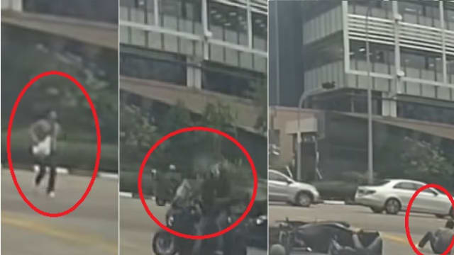 违规过马路的行人轻伤 摩托车骑士和乘客却得送院