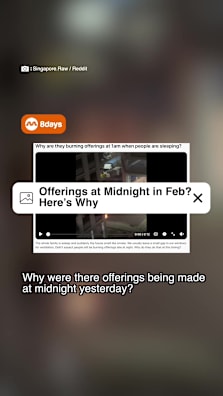 Did you see offerings being made yesterday midnight? #8dayssg #8dayssgtrending #sgtiktok #chinesenewyear #didyouknow 