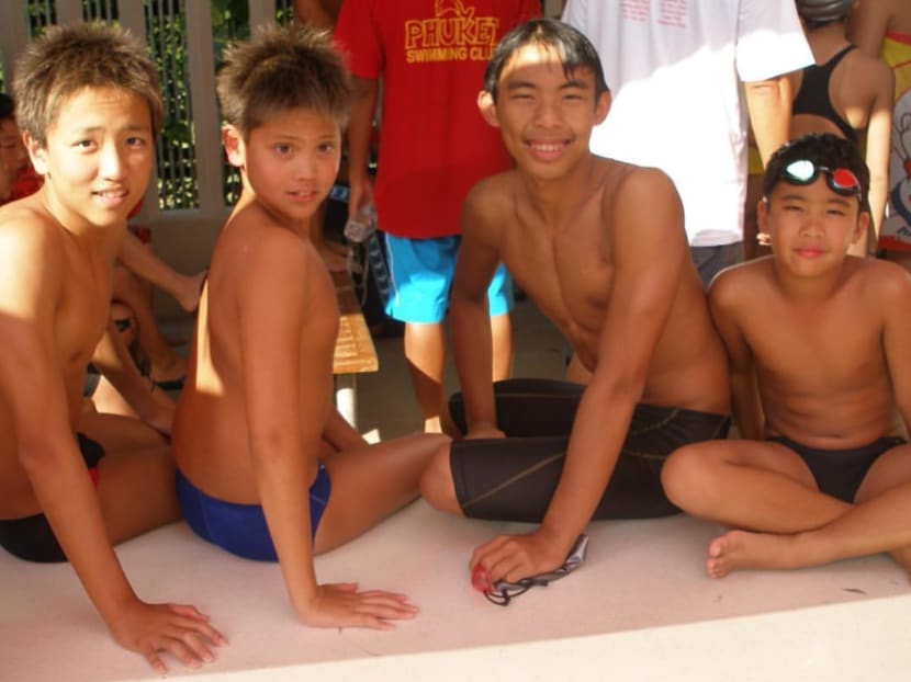 A young Joseph Schooling with his swim mates. Photo: Teo Zhen Ren/Facebook A young Joseph Schooling with his swim mates. Photo: Teo Zhen Ren/Facebook