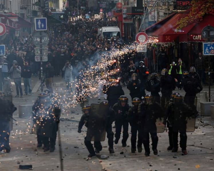 Police and protesters clash in some of France's worst unrest in years