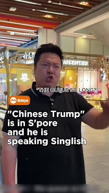 Chinese Trump is in Singapore, and his Singlish not bad leh #8dayssg #8dayssgtrending #sgtiktok #ryanchen #chinesetrump 