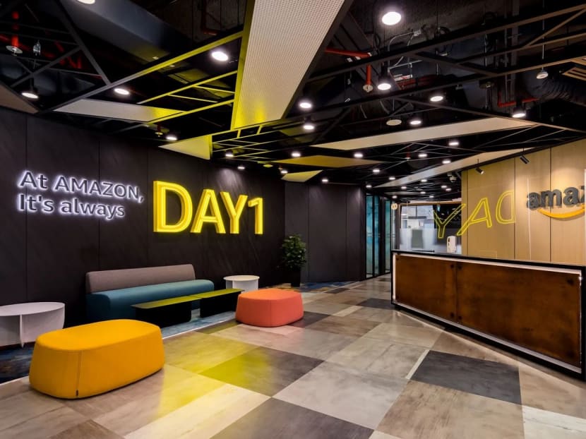 Amazon's new office, located at Asia Square in Marina Bay, will occupy more than 100,000 sq ft across three floors.