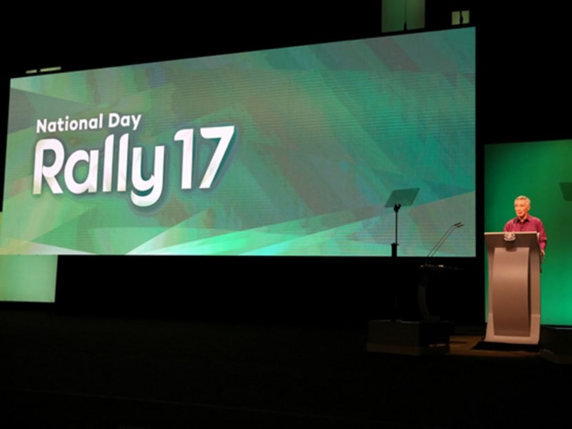 PM Lee Hsien Loong speaking at the National Day Rally on Aug 20. Photo: Nuria Ling/TODAY