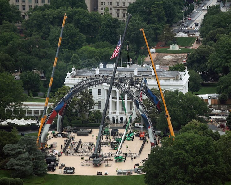 UFC fighting cage rises on White House lawn for bout celebrating America’s 250th anniversary