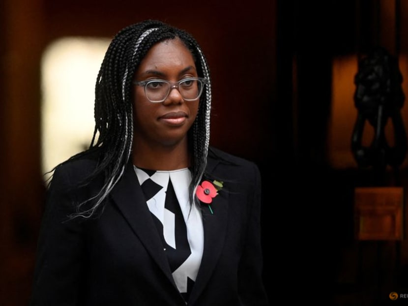 FILE PHOTO: British Secretary of State for International Trade Kemi Badenoch walks outside Number 10 Downing Street, in London, Britain November 8, 2022. REUTERS/Toby Melville/File photo
