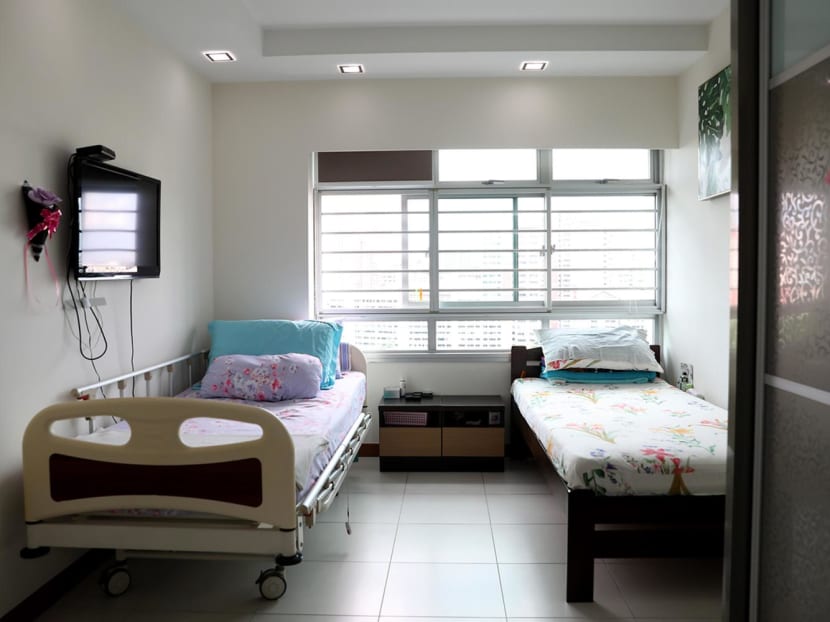 A bedroom of an HDB flat managed by Red Crowns Senior Living. A bedroom of an HDB flat managed by Red Crowns Senior Living.