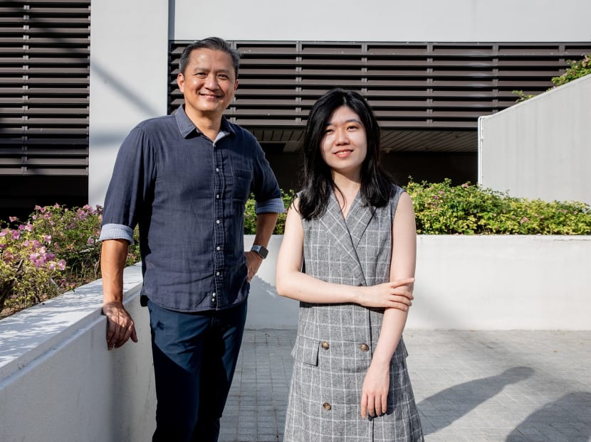 The author, 28, and her classmate, Mr Chiang Hock Woon, 55, on April 22, 2022. 