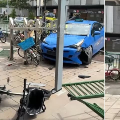 淡滨尼德士撞脚踏车架女子称锁车险被撞- 8world