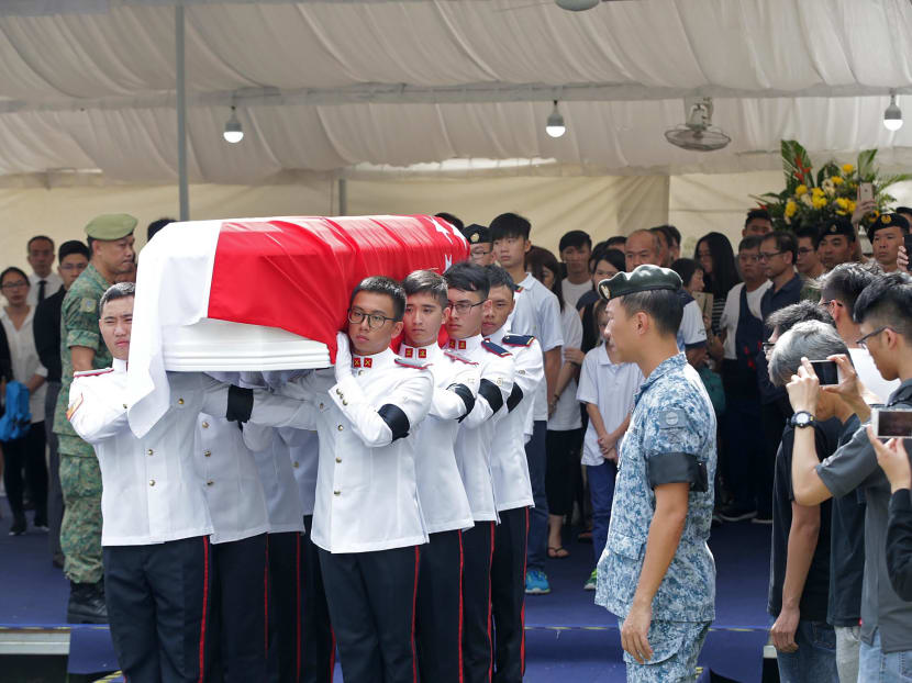 Solemn military send off for 3SG Gavin Chan, NSF killed during Ex Wallaby Solemn military send off for 3SG Gavin Chan, NSF killed during Ex Wallaby