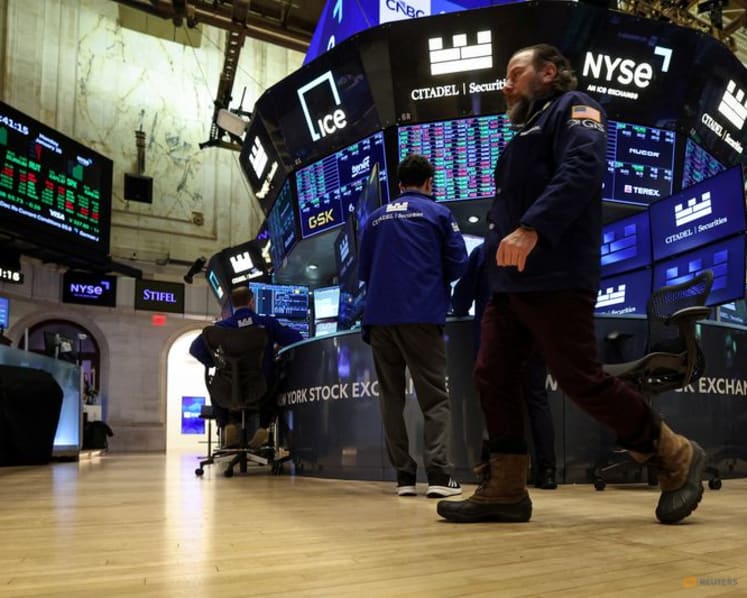 Stocks rise to record on earnings optimism, dollar hits four-year low