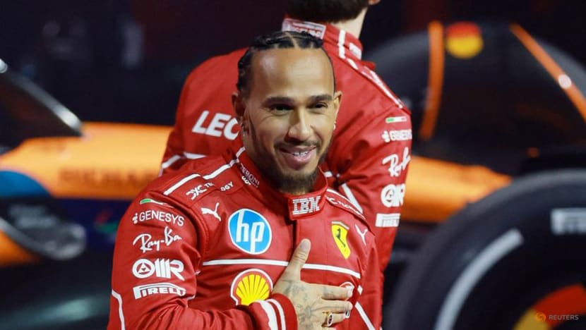 Hamilton steps out in red at unprecedented 10 team F1 launch