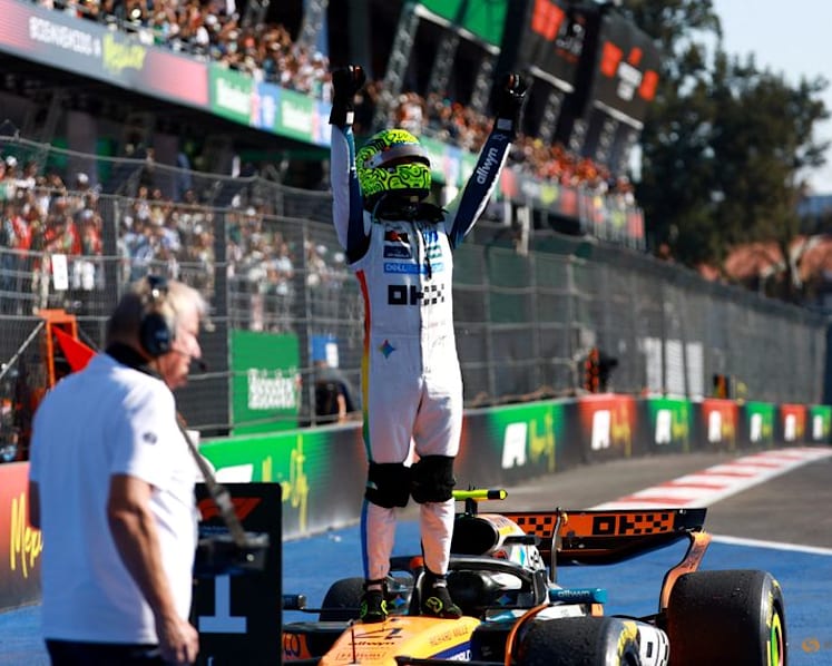 Norris wins in Mexico to take F1 lead from Piastri by a single point
