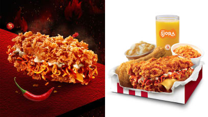 KFC S’pore Collabs With Korean Spicy Instant Noodle Brand Samyang Buldak For Limited-Time Menu