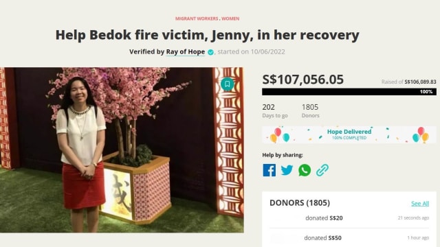 勿洛北火患女伤者医药费高昂 一天筹齐10万元